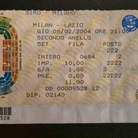 Biglietto stadio partita Milan - Lazio 