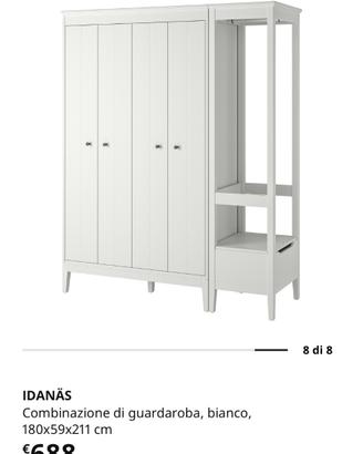 IDANÄS Combinazione guardaroba con abiti a giorno