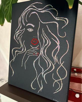 Quadro artigianale in strass/cristalli 30 x 40