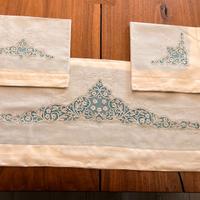 COMPLETO MATRIMONIALE con ricamo in pizzo di cantu