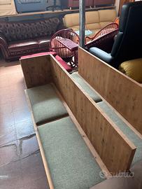 Panche legno con cuscini