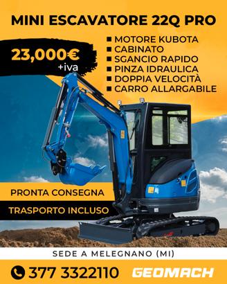 Escavatore 22q NUOVO - KUBOTA - CABINA