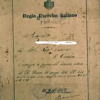Documento regio esercito italiano reggimento 1916