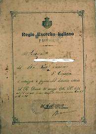 Documento regio esercito italiano reggimento 1916