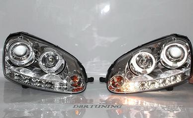 Coppia fari Angel eyes VW GOLF 5 cromo