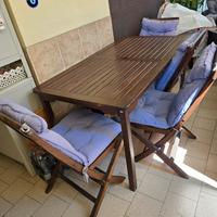 tavolo e sedie da giardino 