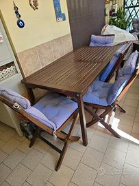tavolo e sedie da giardino 
