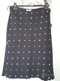 Gonna in lana con fiorellini moschino