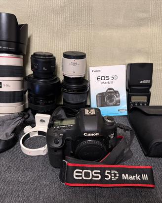 Kit fotografico Canon 5D MK III+obiettivi