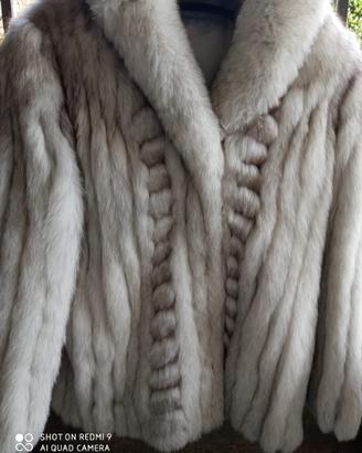 Giacca  in vera volpe argentata