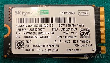 SSD NVME 512GB PCIE GEN3 X 4