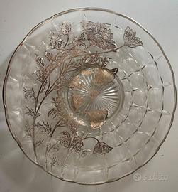 5 Piatti Vintage in Vetro e Argento Anni '30/'50