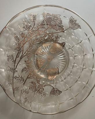5 Piatti Vintage in Vetro e Argento Anni '30/'50