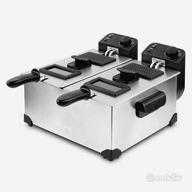 Friggitrice doppia 2x3L acciaio inox Pari al nuovo
