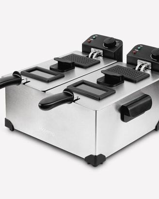 Friggitrice doppia 2x3L acciaio inox Pari al nuovo