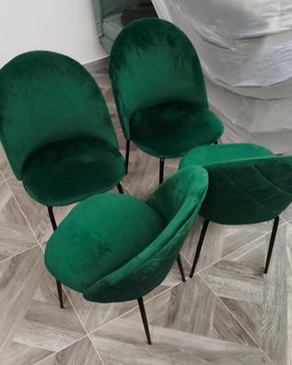 Set 4 sedie velluto nuove