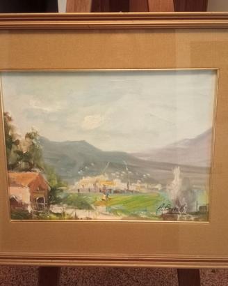A. Borelli - olio su tela - .Paesaggio rurale44x34