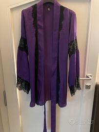 Vestaglia raso viola Naomi Campbell