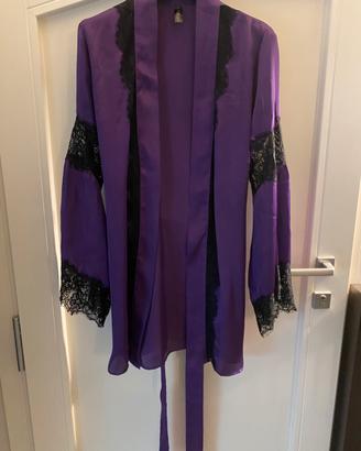 Vestaglia raso viola Naomi Campbell