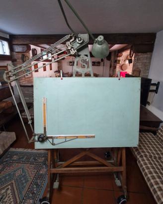 tecnigrafo in legno d'antiquariato, metà del '900