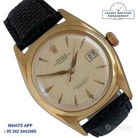 ROLEX Datejust 6104 Ovettone Ivory dial gold 1953