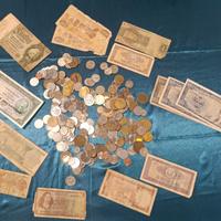 Lotto monete e banconote estere vintage collezione