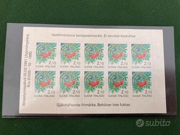 Foglietto 10 francobolli Finlandia 1990