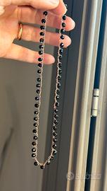 Collana Choker con cristlli neri