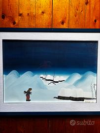 Dipinto Naïf Originale "Paesaggio Invernale