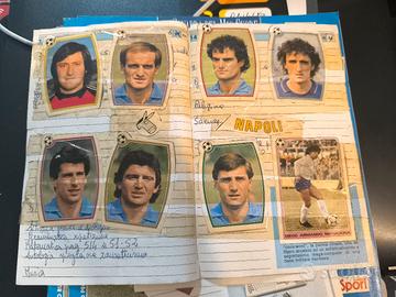 pagina di diario con figurine rare del Napoli