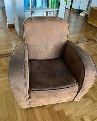 Mini poltrona effetto pelle scamosciata