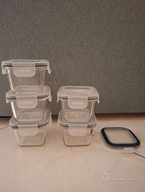 5 Contenitori IKEA in vetro con coperchio ermetico