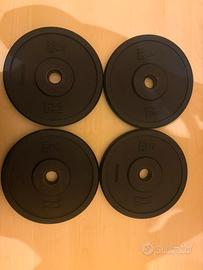 4 dischi 28 mm Decathlon da 5 kg ciascuno
