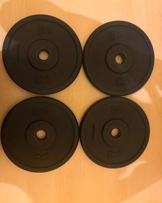 4 dischi 28 mm Decathlon da 5 kg ciascuno