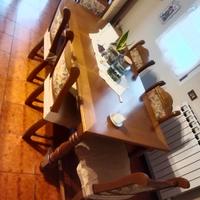Tavolo rovere legno massello completo 6 sedie