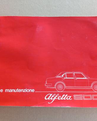 Alfa Romeo ALFETTA 2000 Uso Manutenzione 1977