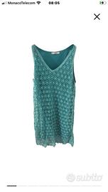 TWINSET ABITO IN PIZZO TURCHESE TG M