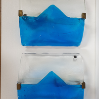 Applique in vetro di Murano blu di Mazzega, Italia