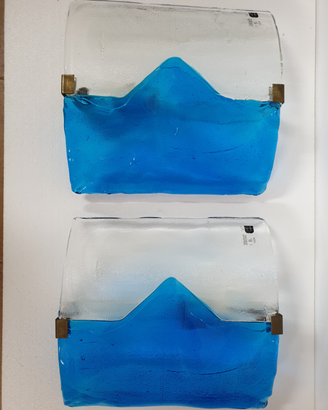 Applique in vetro di Murano blu di Mazzega, Italia