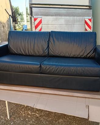 Divano design Modernariato in Ecopelle Nero
