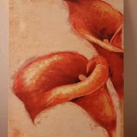 Quadro su tela Calla Rosso Arancio