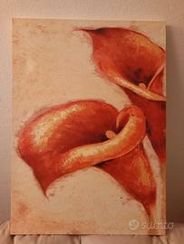 Quadro su tela Calla Rosso Arancio