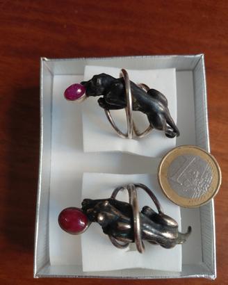 Anello Pantera con Rubino cabochon