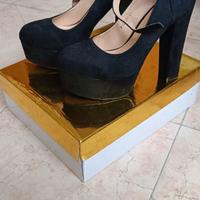 scarpe nere con zeppa da donna nr.38