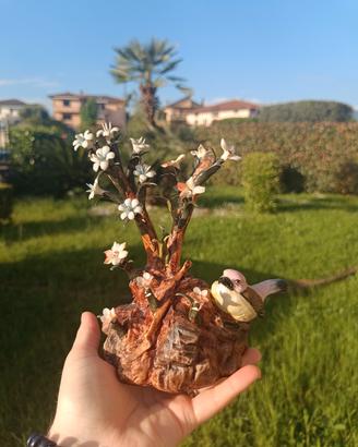 porcellana Capodimonte albero uccello