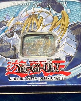 Tin box card Yu Gi Oh + Carta drago arcobaleno