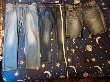 Lotto 3 Jeans Uomo Taglia 50 - 2 Lunghi + 1 Corto
