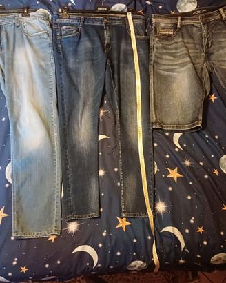 Lotto 3 Jeans Uomo Taglia 50 - 2 Lunghi + 1 Corto