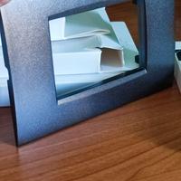 Placca 3 moduli testa di moro marrone scuro metall