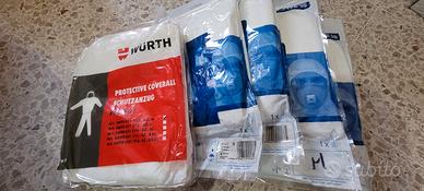 tute da lavoro usa e getta, guanti, occhiali